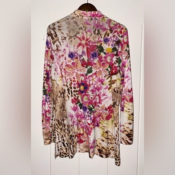 V-Cristina Vtg Animal Print Studded Popover Blouse Women L Multicolor Y2K - Picture 7 of 7